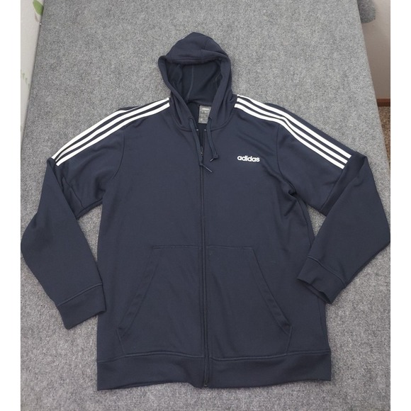 adidas Other - Adidas Track Jacket Mens XL Blue Full Zip Athletic Hooded Pockets Athleisure Gym